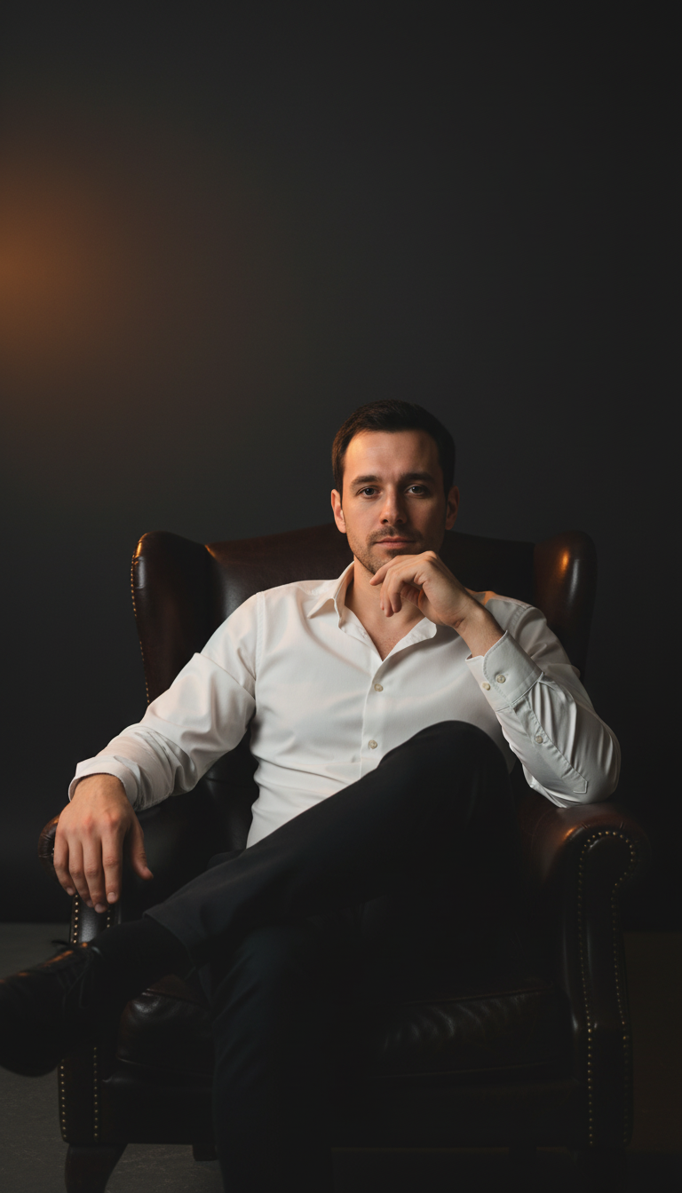 Grand в кресле! (Студийное портретное фото)